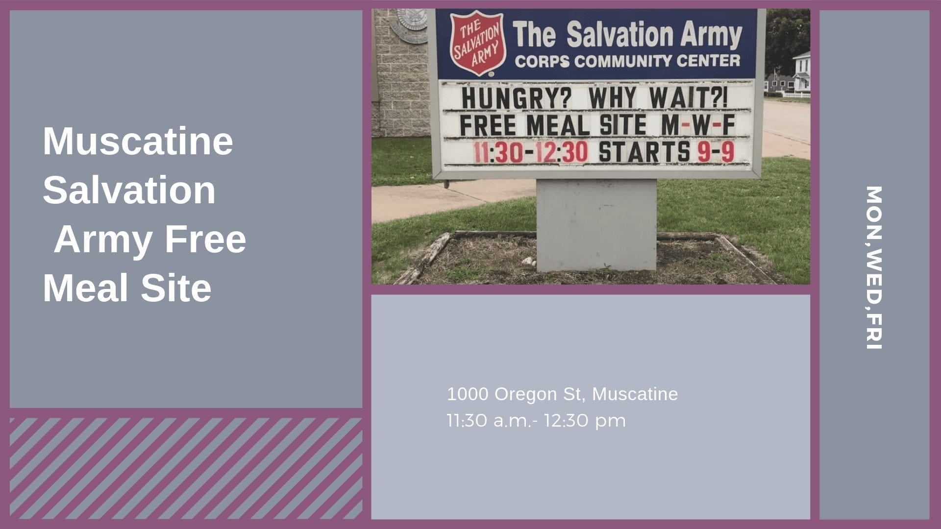 Muscatine Salvation Army Free Meal Site