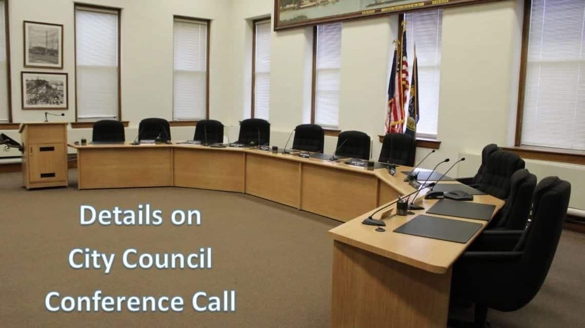 Details for calling in to April 9, 2020, City Council conference call