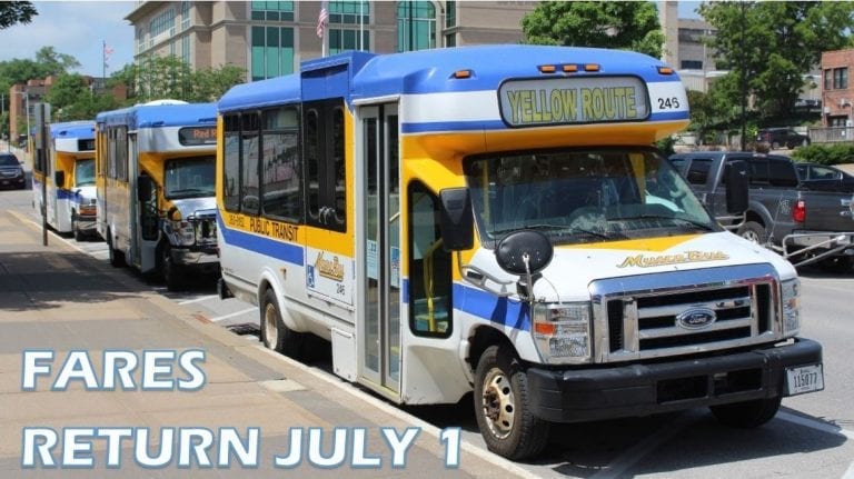 MuscaBus to start collecting fares again on July 1
