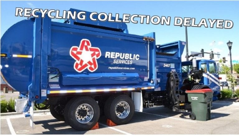 Recycling Collection unfinished Wednesday (January 6)