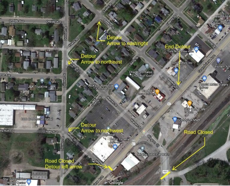 Grandview and Oregon intersection to be closed June 21-25