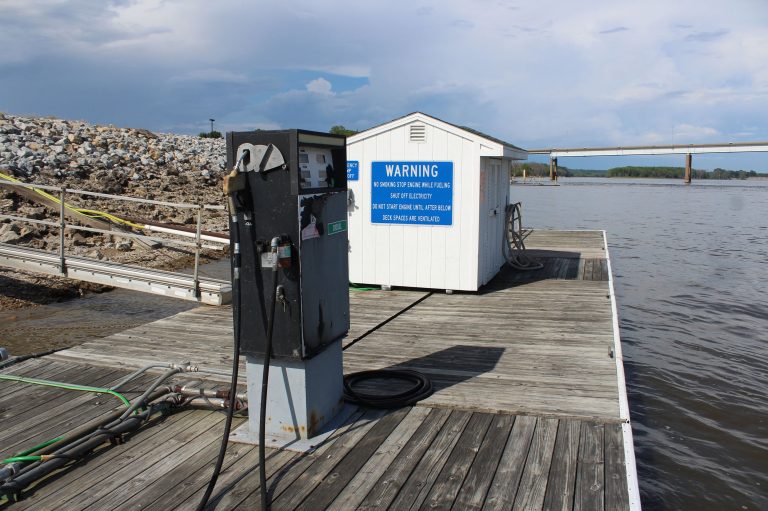 Muscatine Harbor gas dock available by appointment only