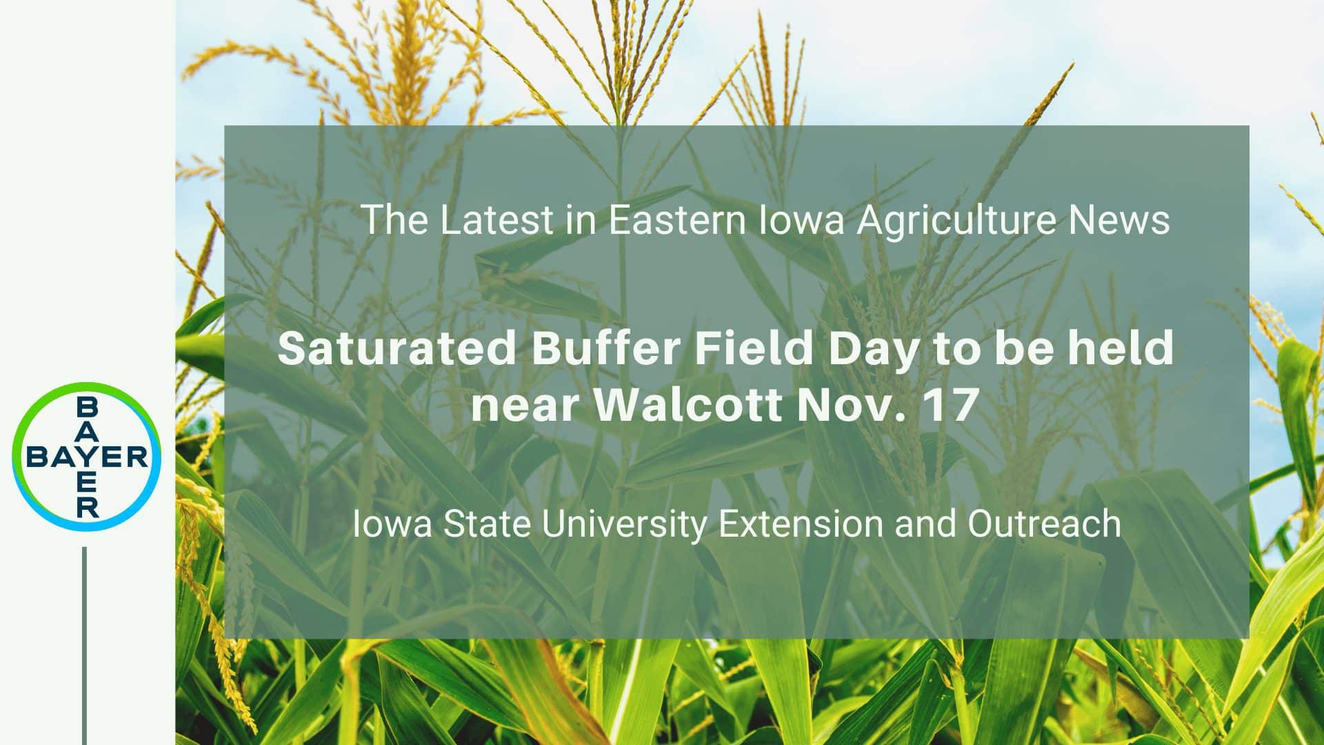 Saturated Buffer Field Day to be held near Walcott Nov. 17
