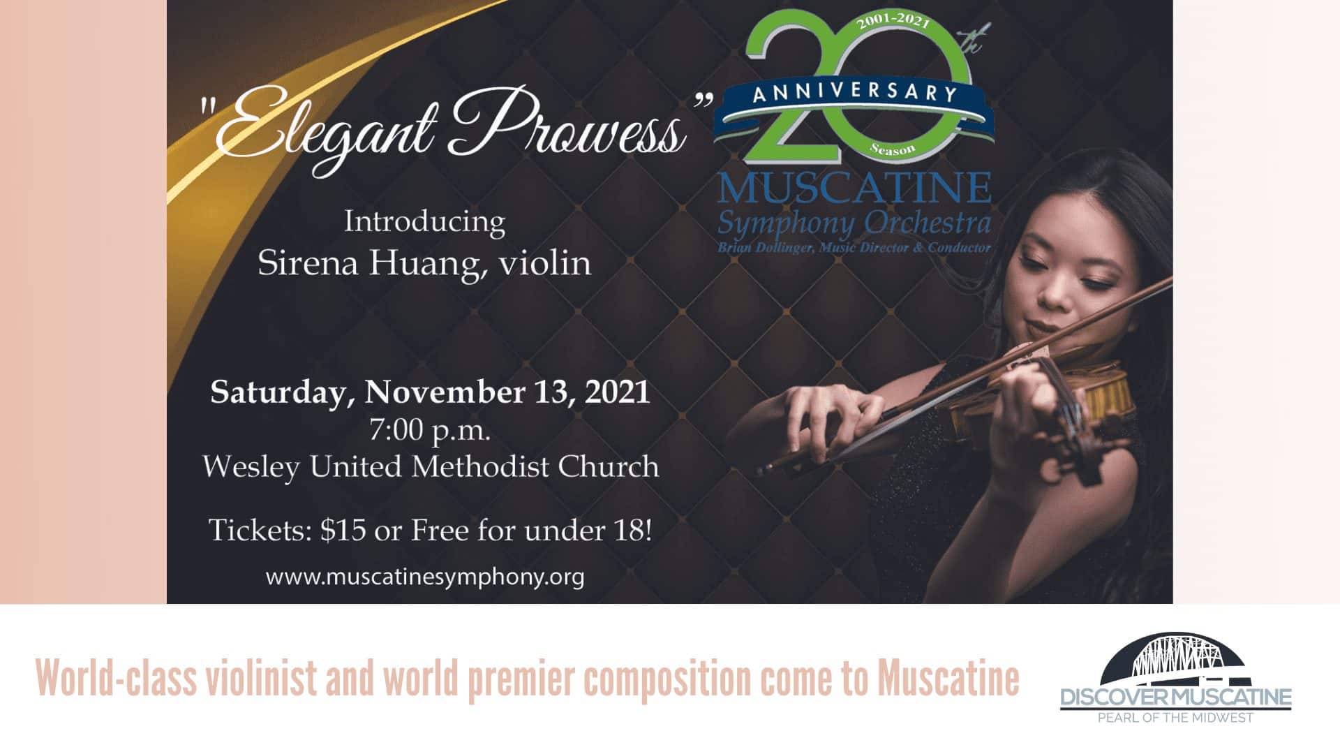 World-class violinist and world premier composition come to Muscatine