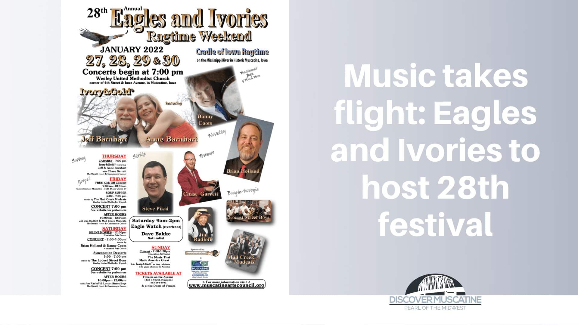 Music takes flight Eagles and Ivories to host 28th festival
