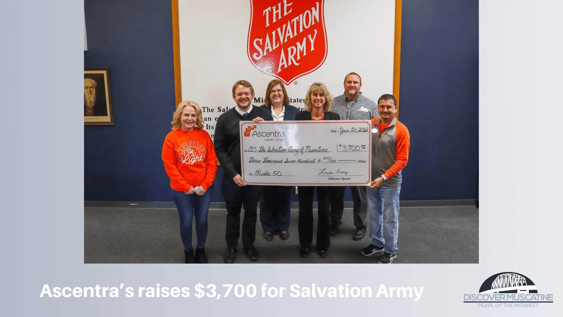 Ascentra’s Raises $3,700 For Salvation Army | Discover Muscatine