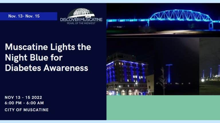 Muscatine Lights the Night Blue for Diabetes Awareness
