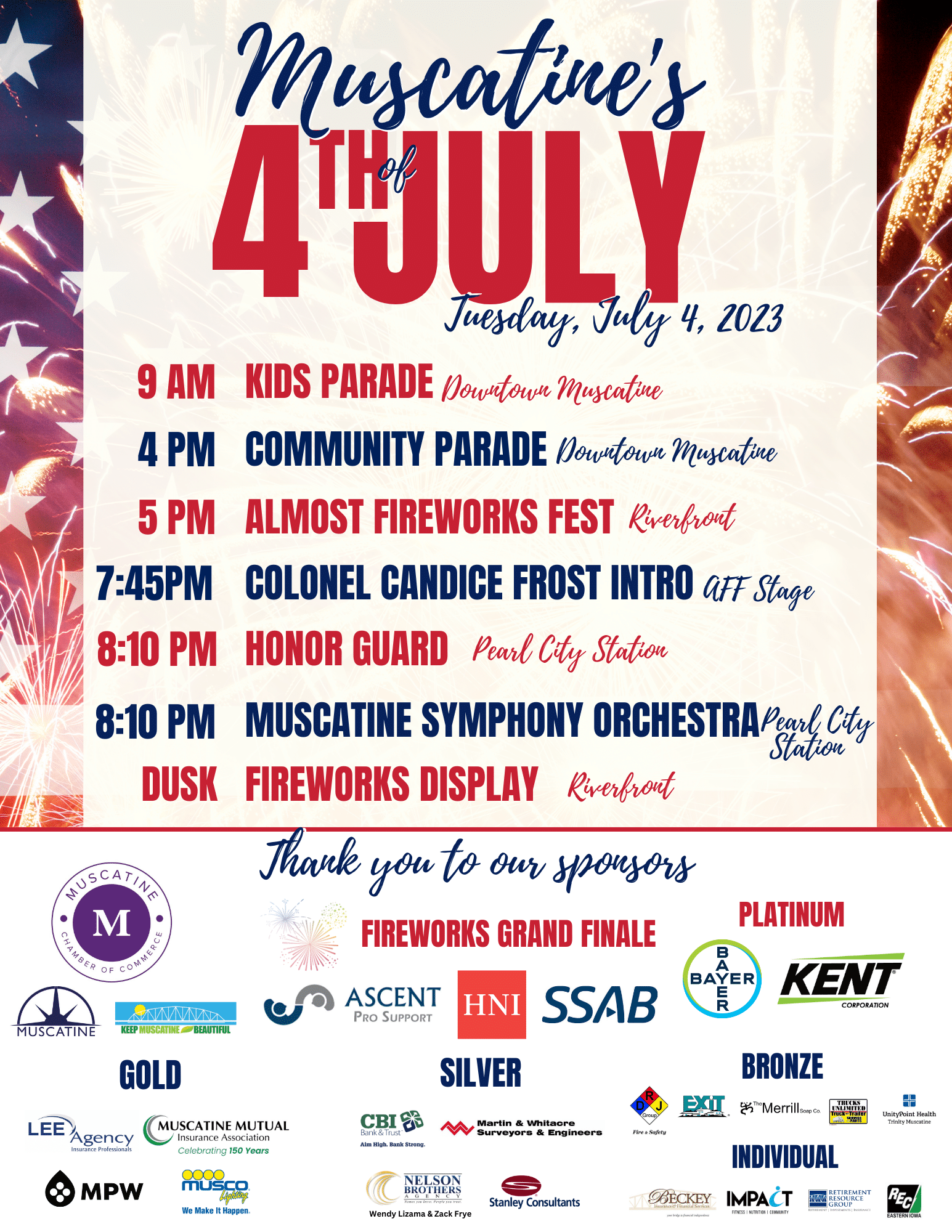 Muscatine’s 4th of July Schedule of Events! Discover Muscatine
